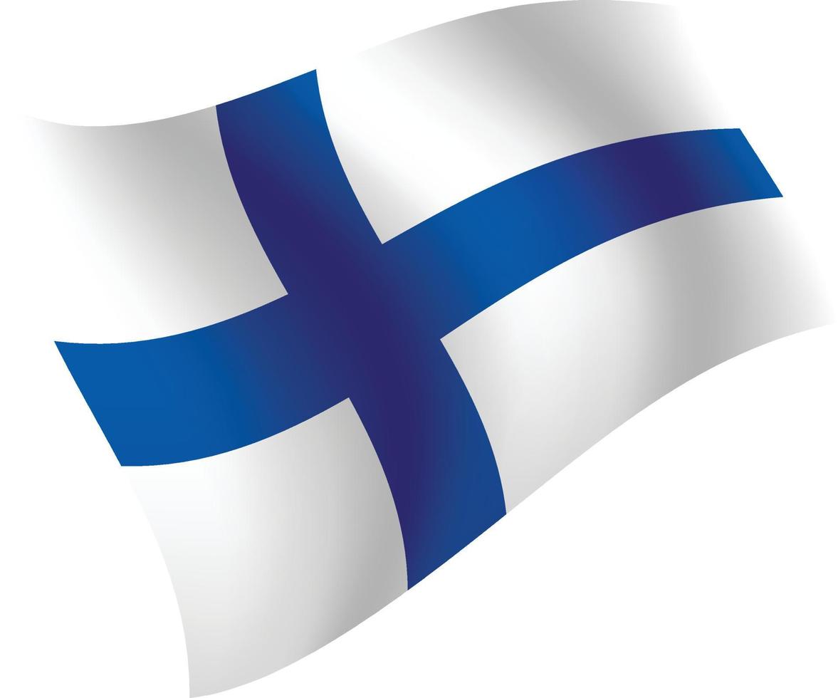 Finland flag waving isolated vector illustration