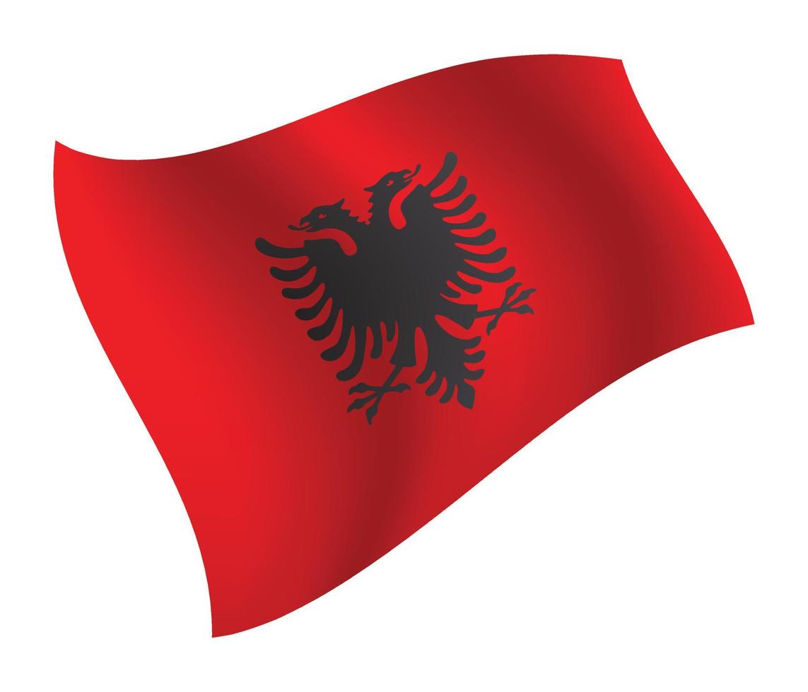 bandera de albania ondeando ilustración vectorial aislada vector