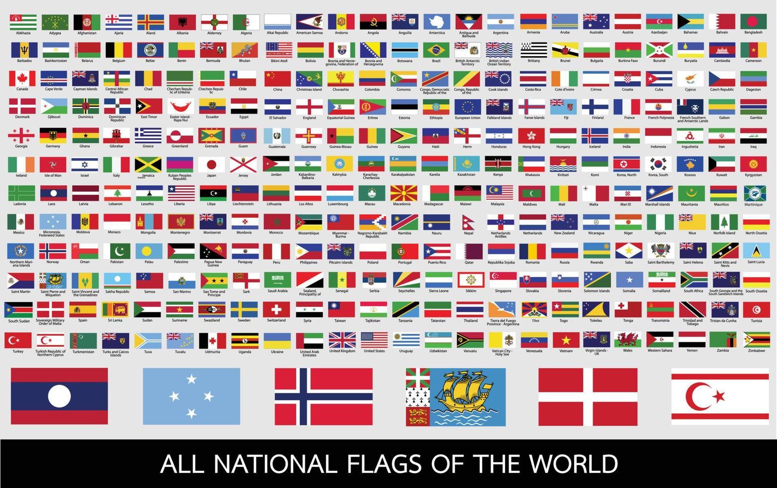 todas las banderas nacionales del mundo vector