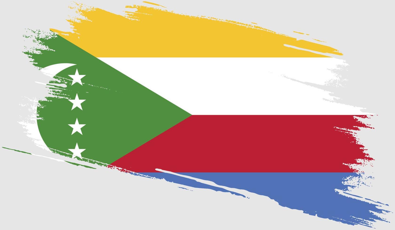 Comoros flag with grunge texture vector