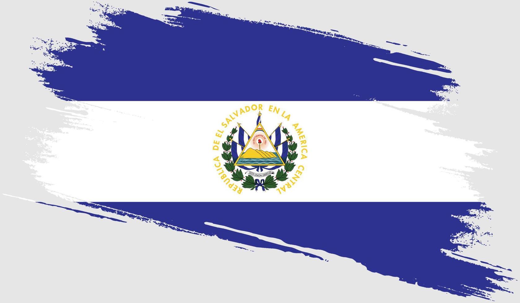 bandera salvadoreña con textura grunge vector