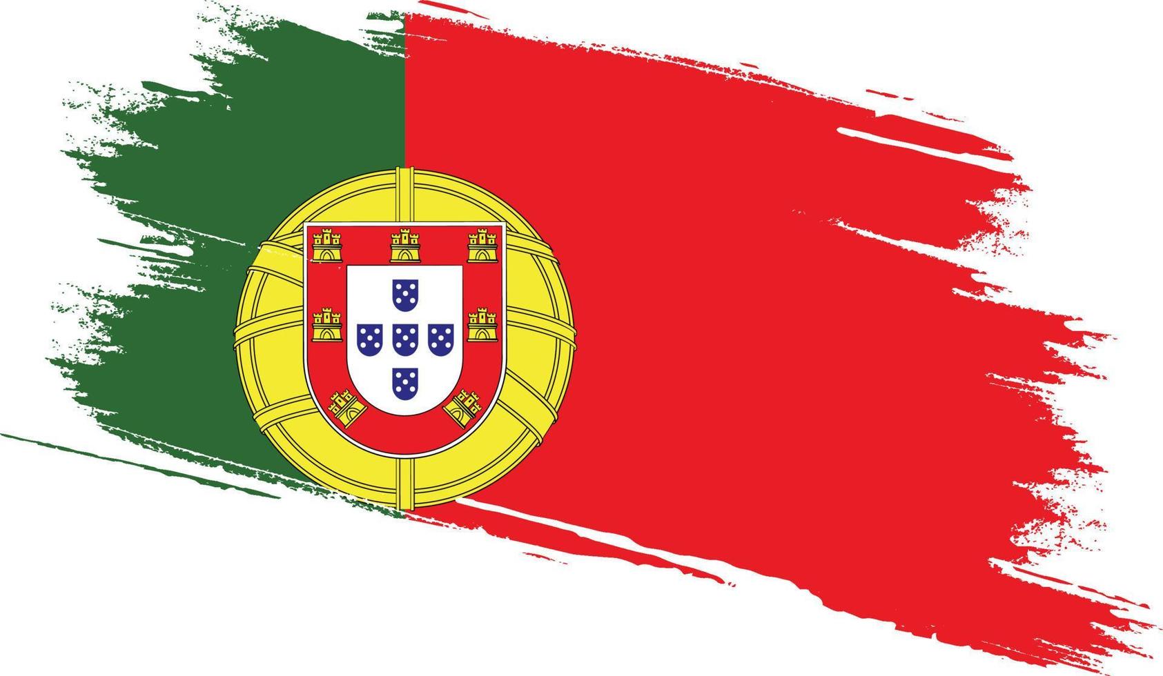 bandera de portugal con textura grunge vector