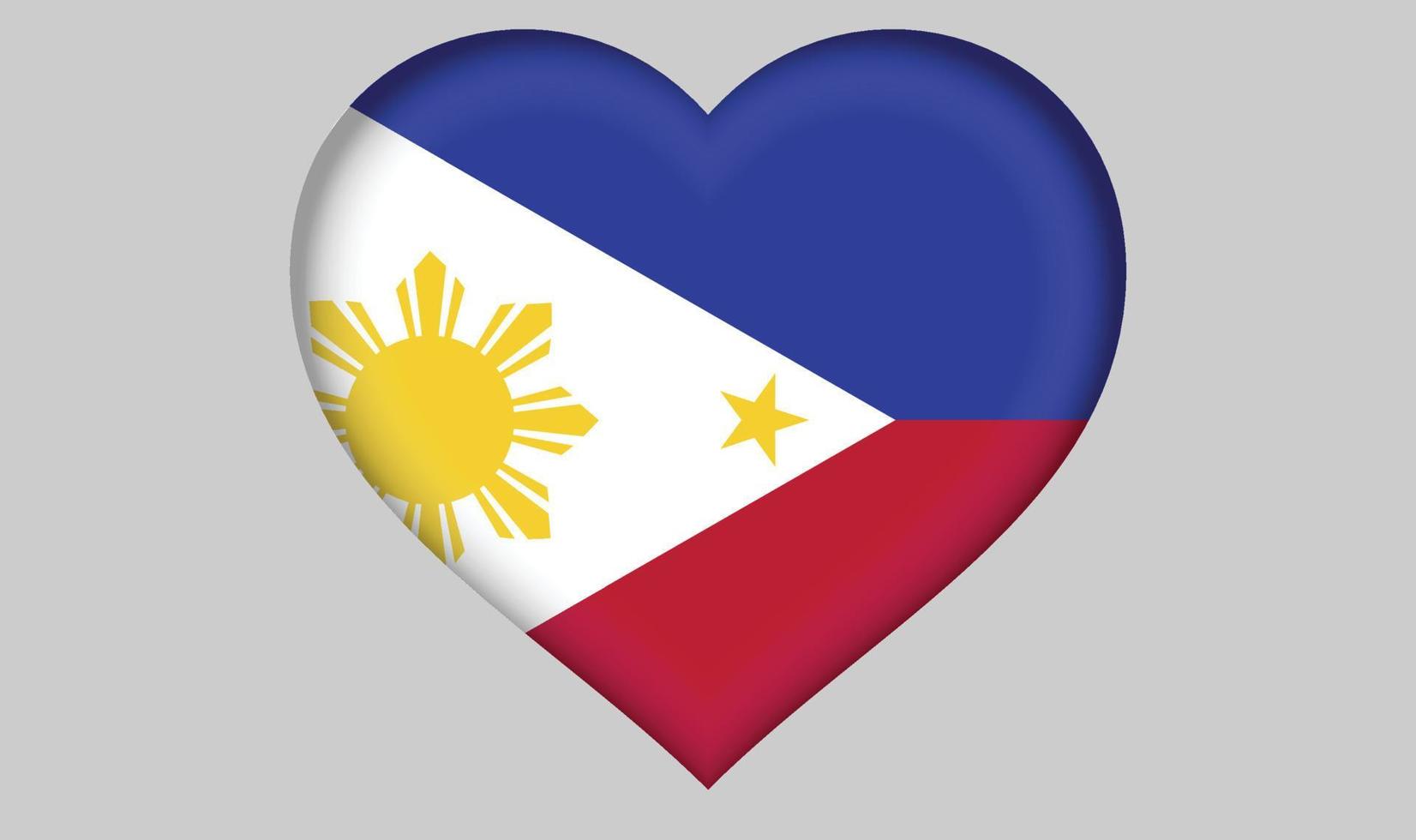 corazón de la bandera de filipinas vector