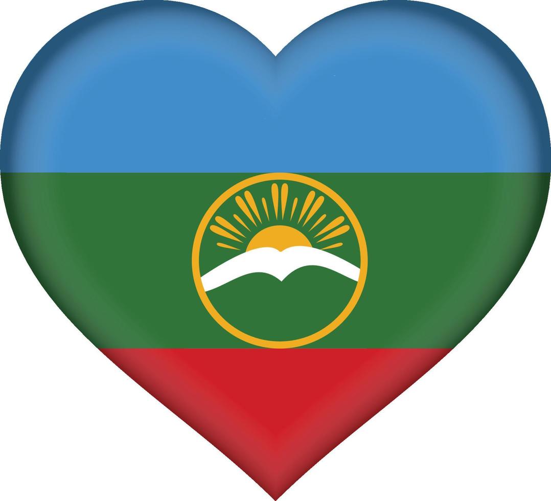 karachay cherkessia flag heart vector