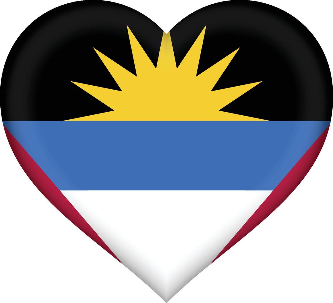 Antigua and Barbuda flag heart vector