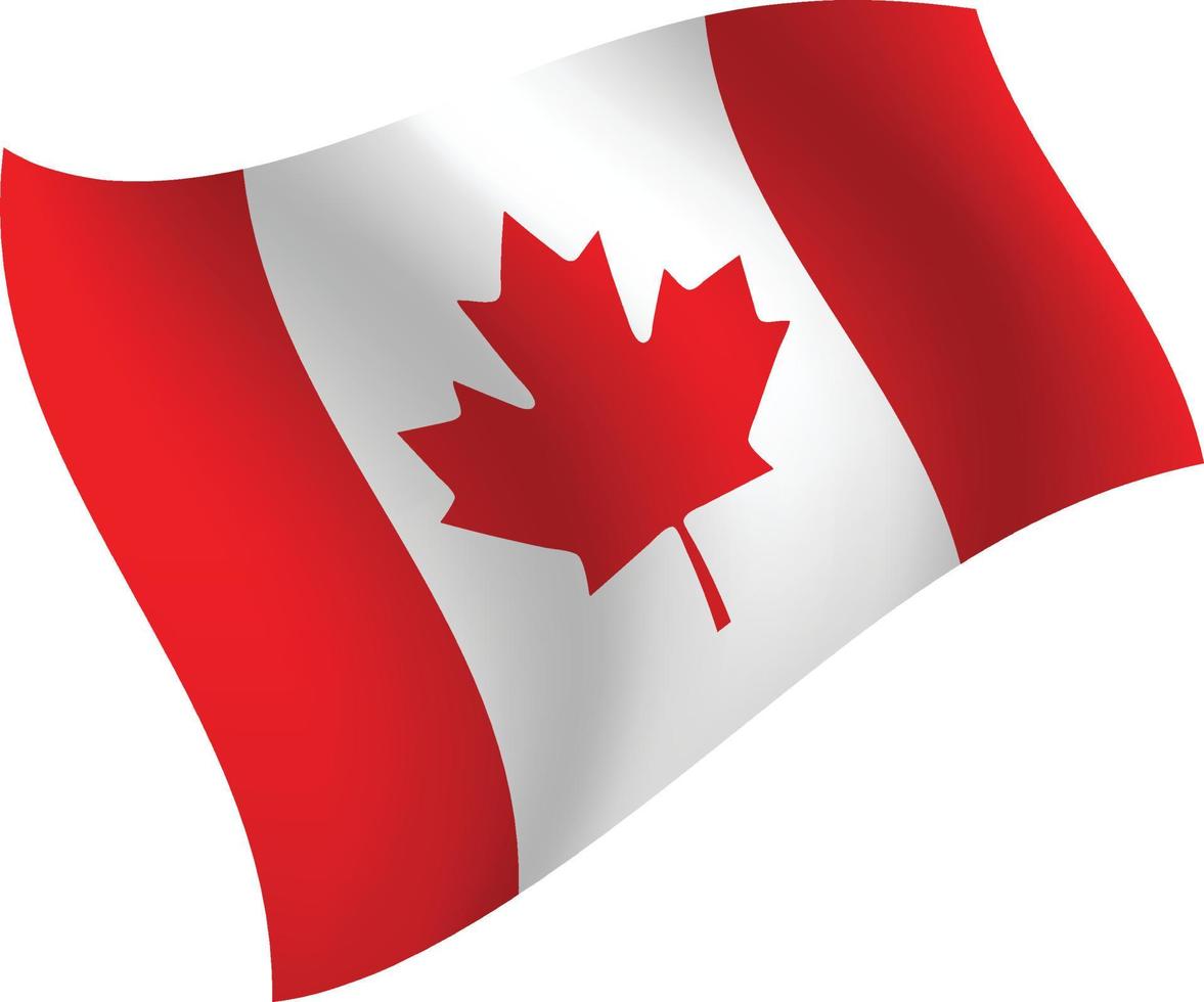 bandera de canadá ondeando ilustración vectorial aislada vector