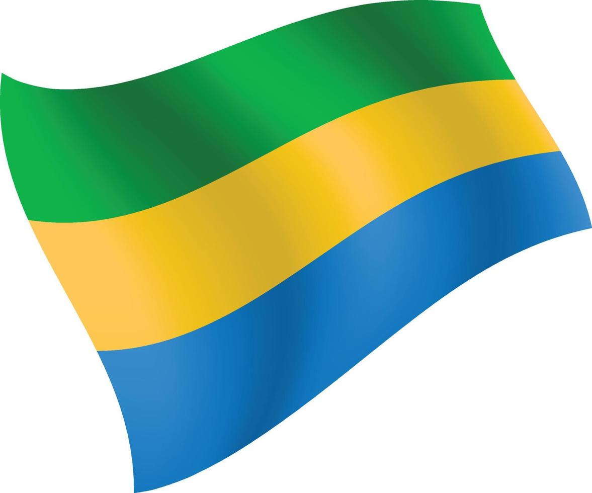 Gabon flag waving isolated vector illustration