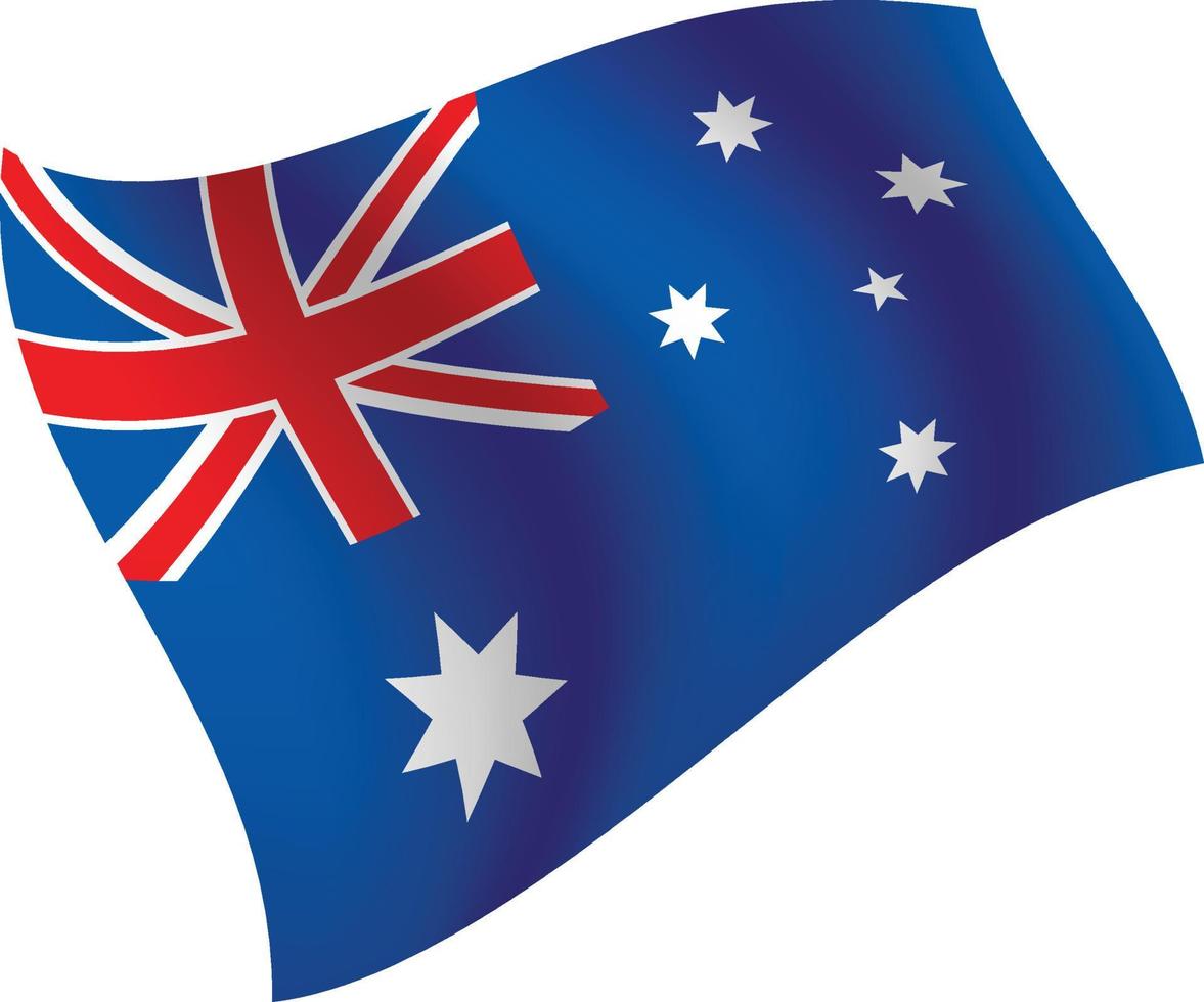 Australia flag waving isolated vector illustration