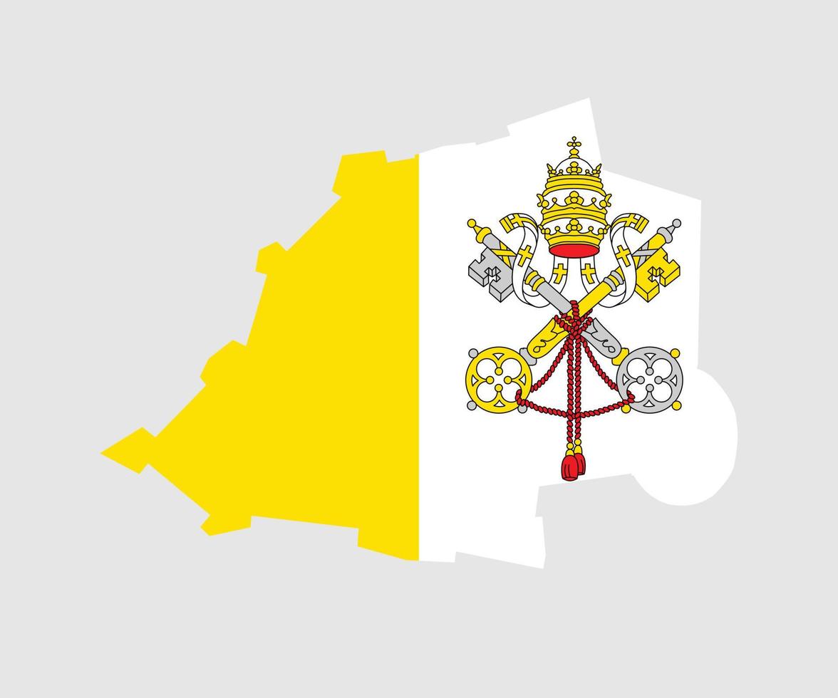 Map and flag of Vatican City vector