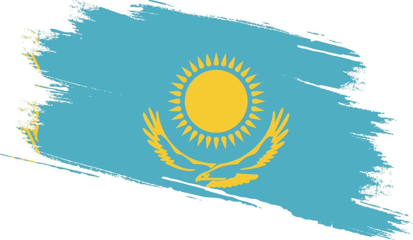 bandera de kazajstán con textura grunge vector