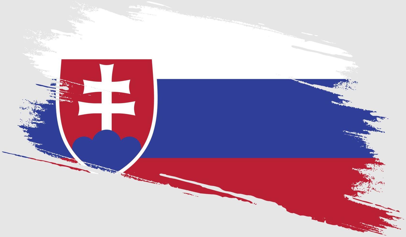 bandera de eslovaquia con textura grunge vector