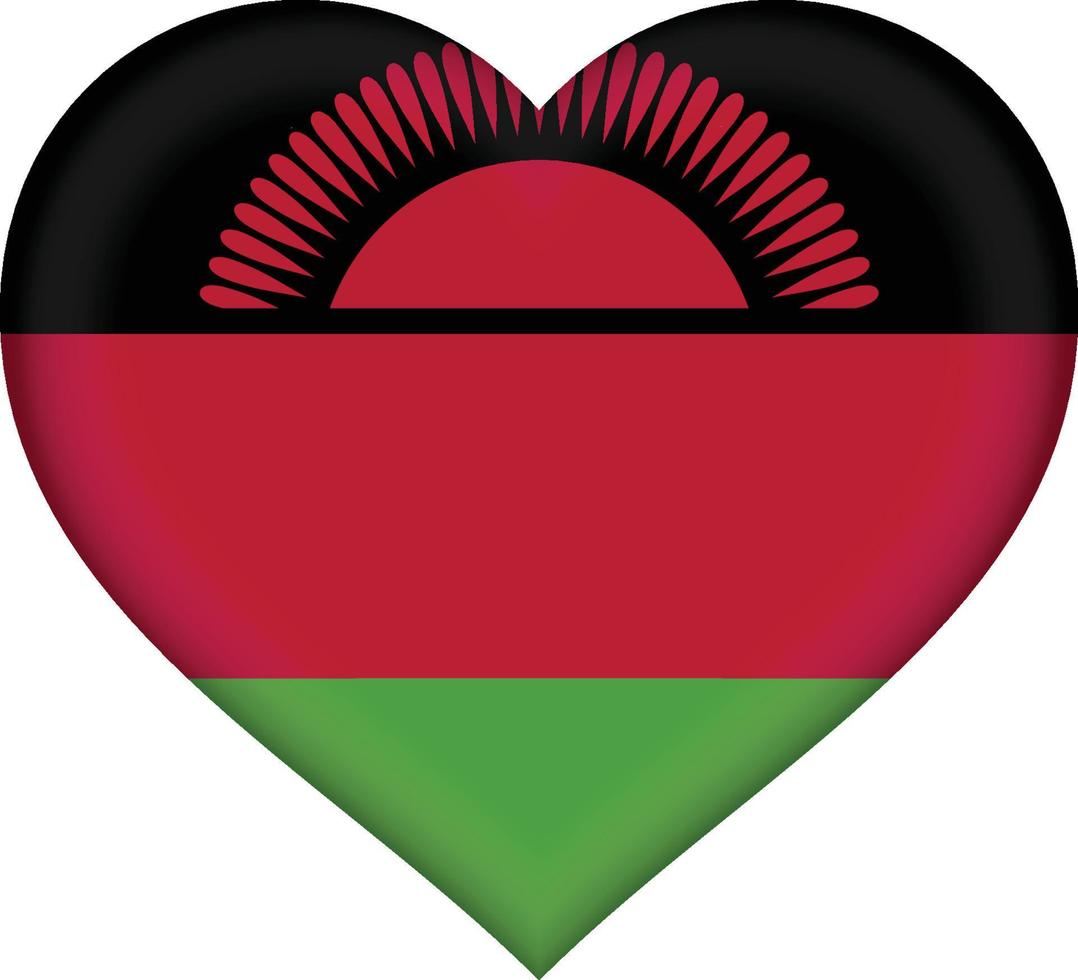 Malawi flag heart vector