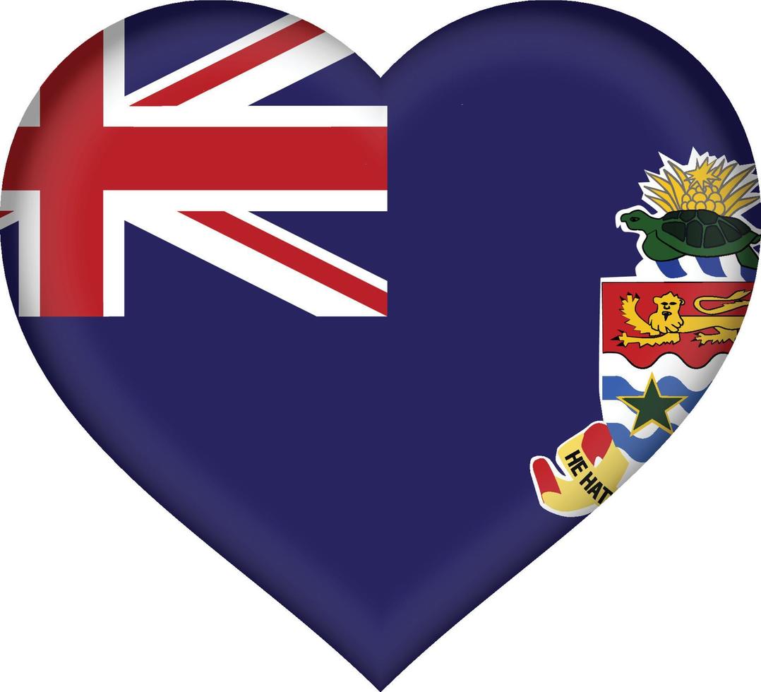 Cayman Islands flag heart vector