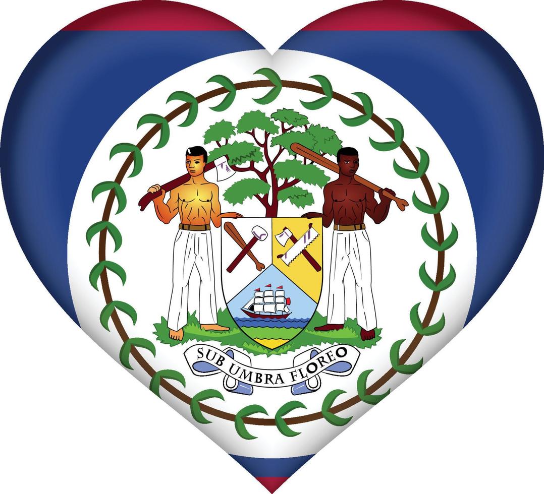 Belize flag heart vector