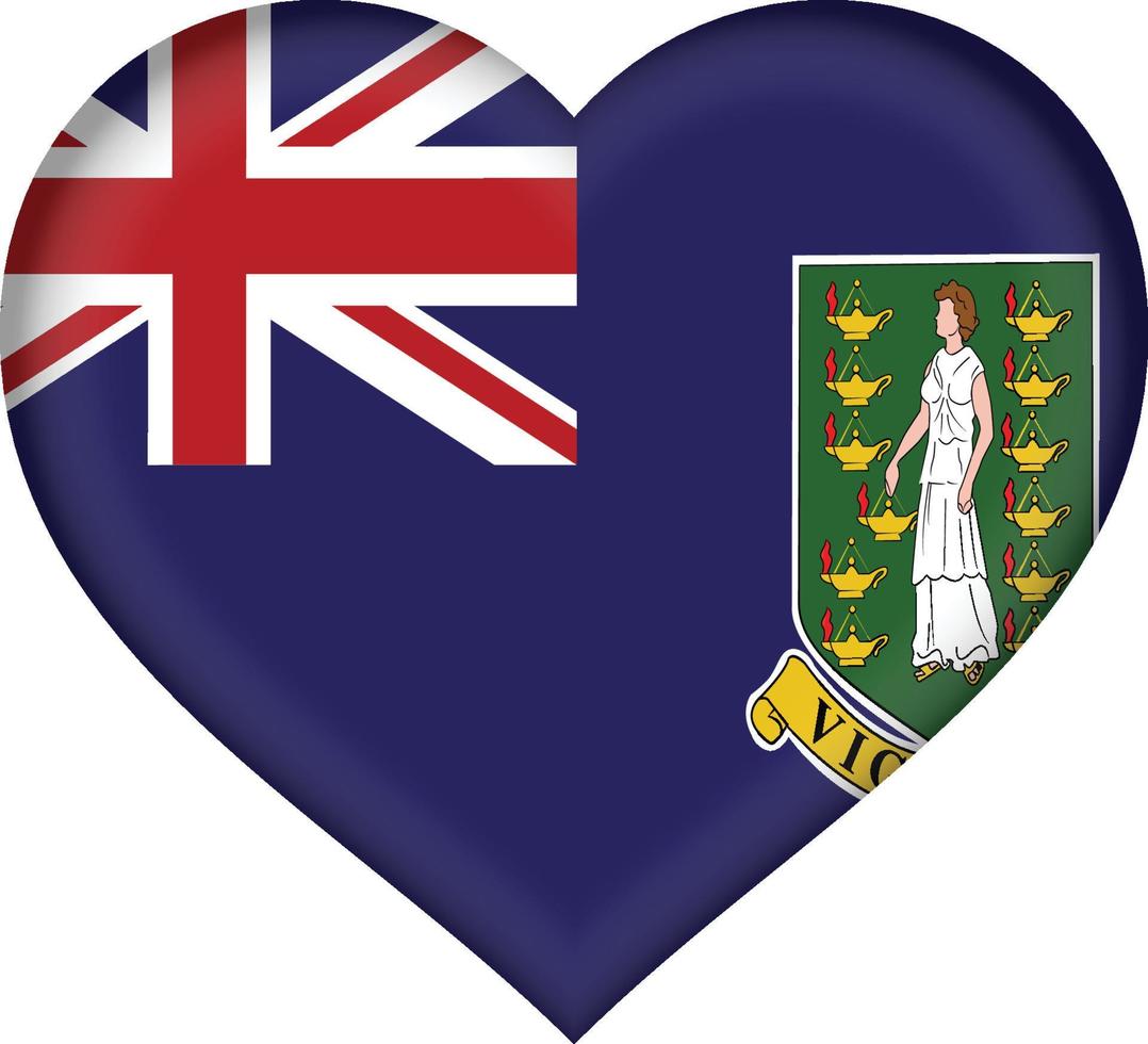 virgin islands uk flag heart vector