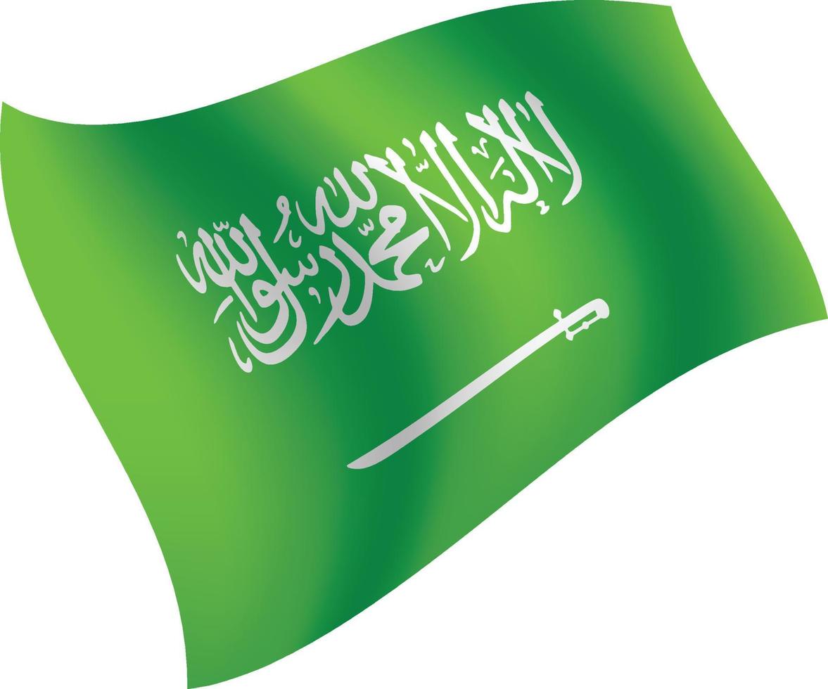 Saudi Arabia flag waving isolated vector illustration