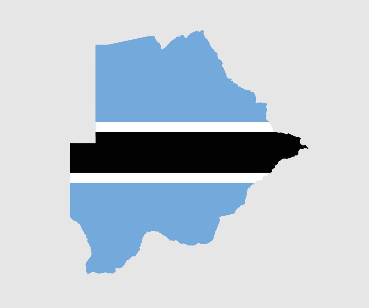 mapa y bandera de botswana vector