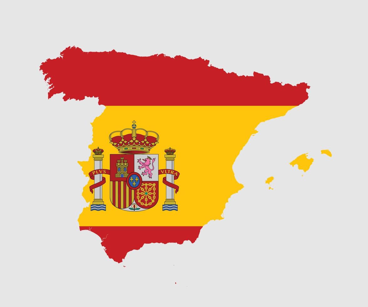 Map and flag of Spain vector