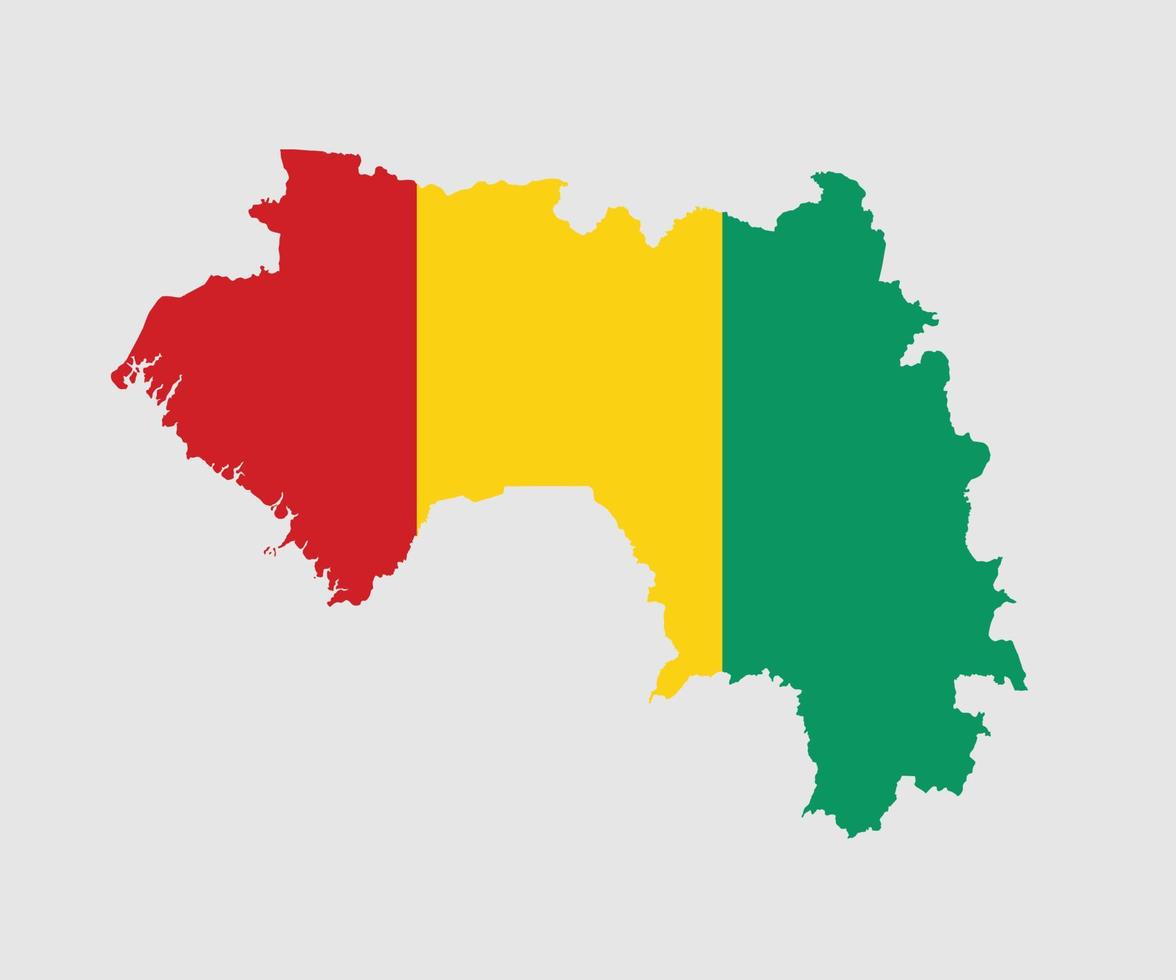 mapa y bandera de guinea vector