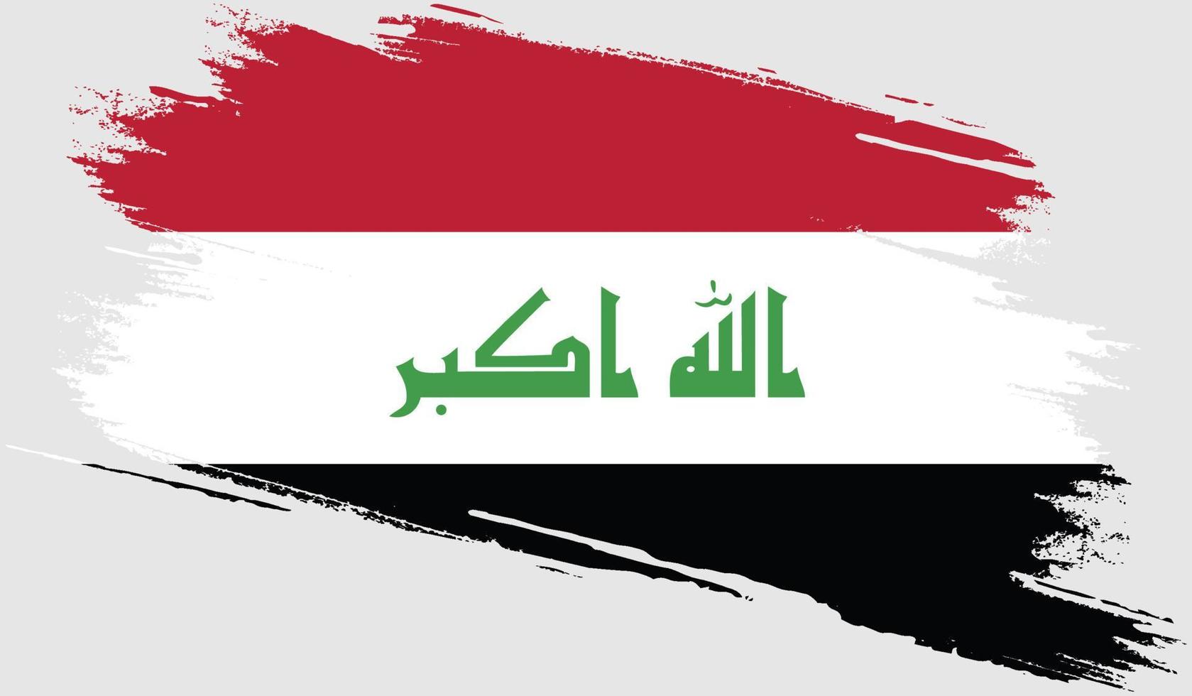 bandera irak con textura grunge vector