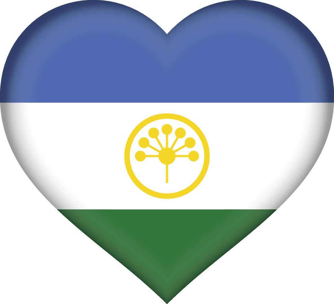 Bashkortostan flag heart vector