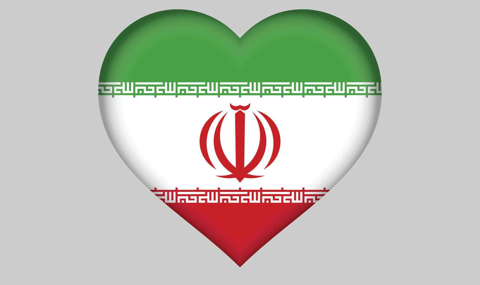 Iran flag heart vector