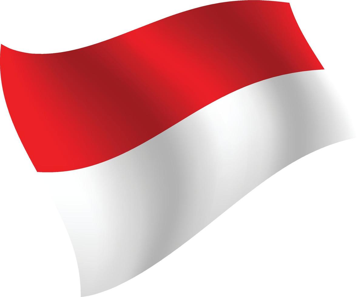bandera de indonesia ondeando ilustración vectorial aislada vector