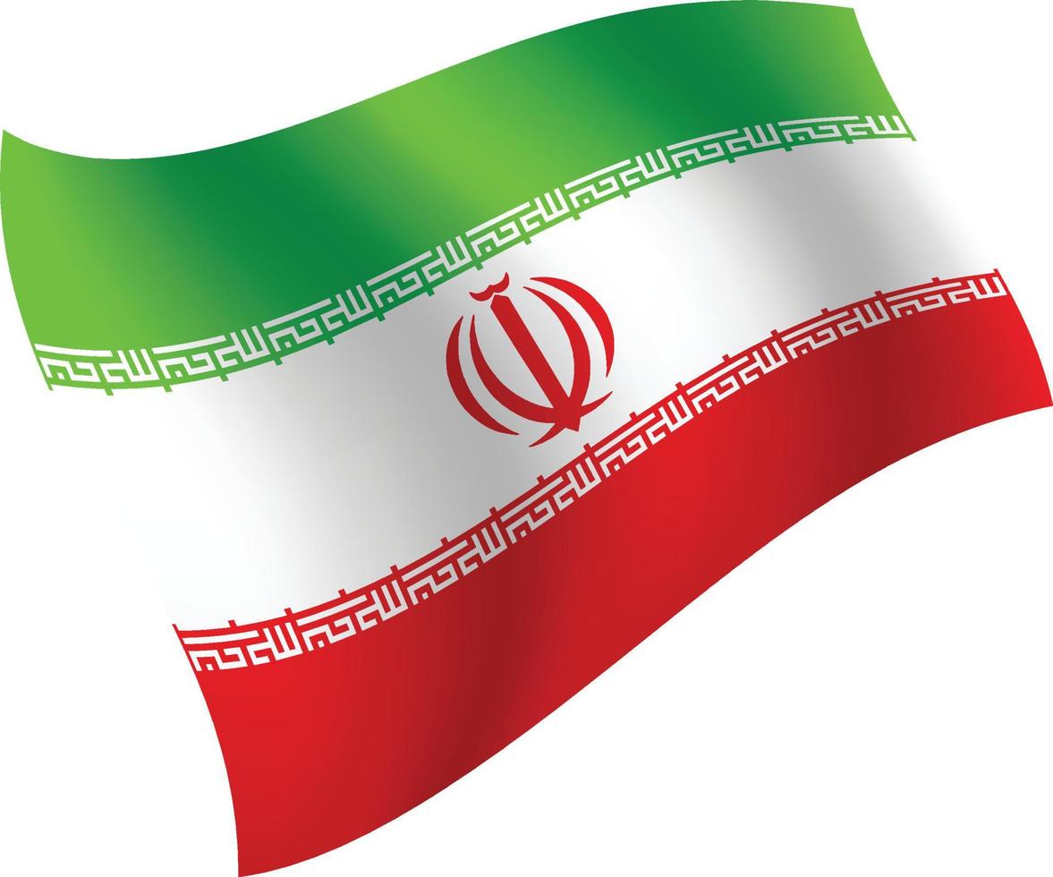 Iran flag waving isolated vector illustration