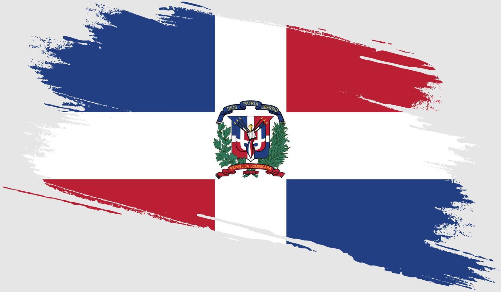 bandera de república dominicana con textura grunge vector