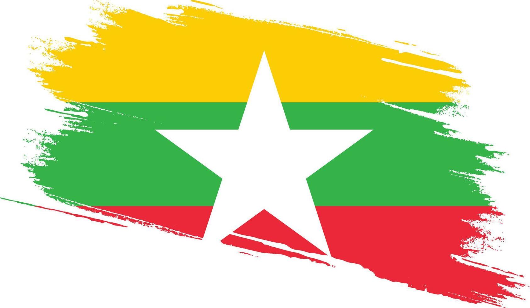 Myanmar flag with grunge texture vector