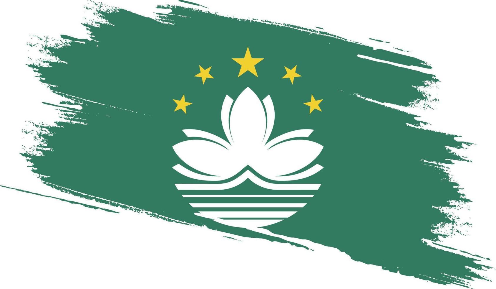 bandera de Macao con textura grunge vector