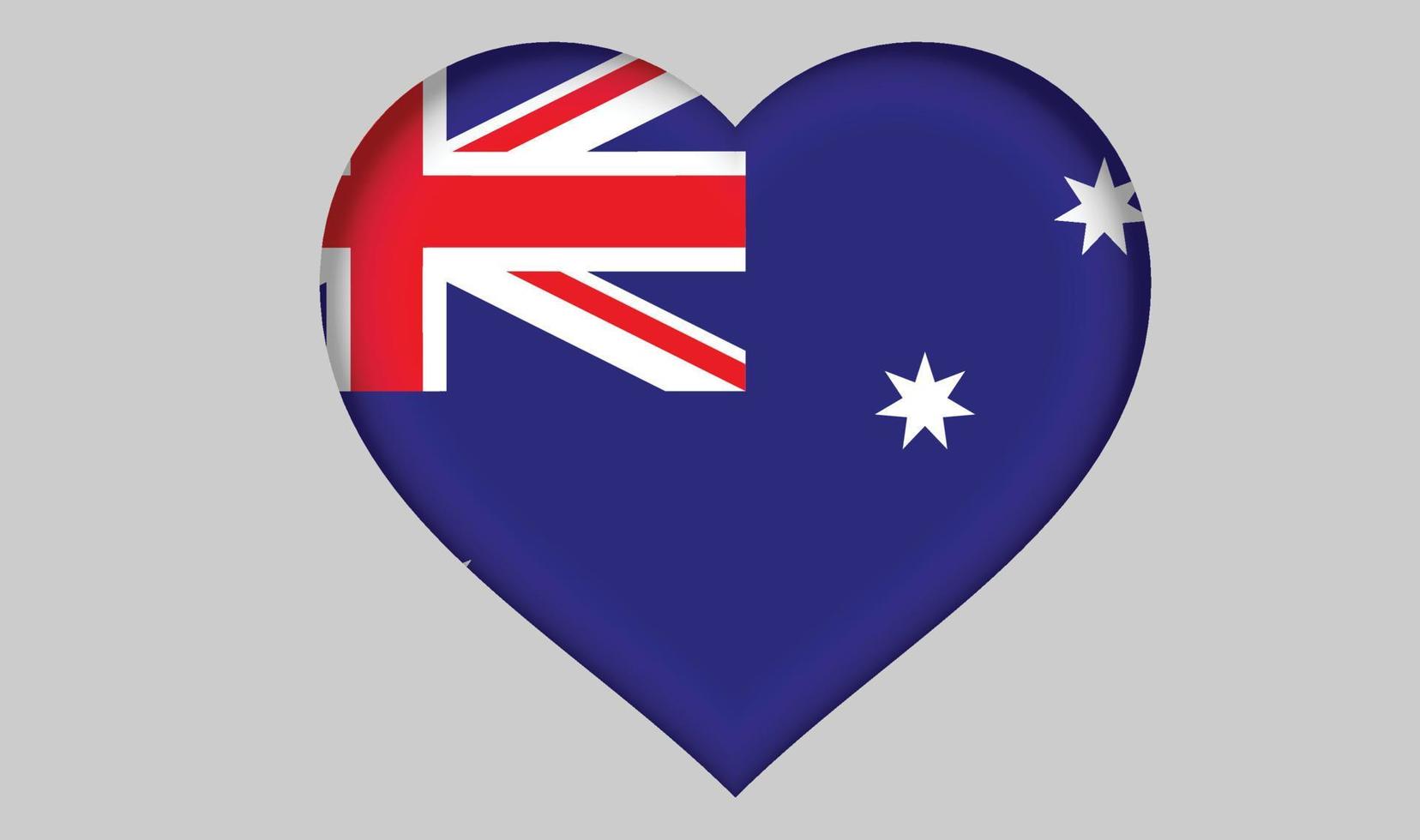 corazón de la bandera de australia vector