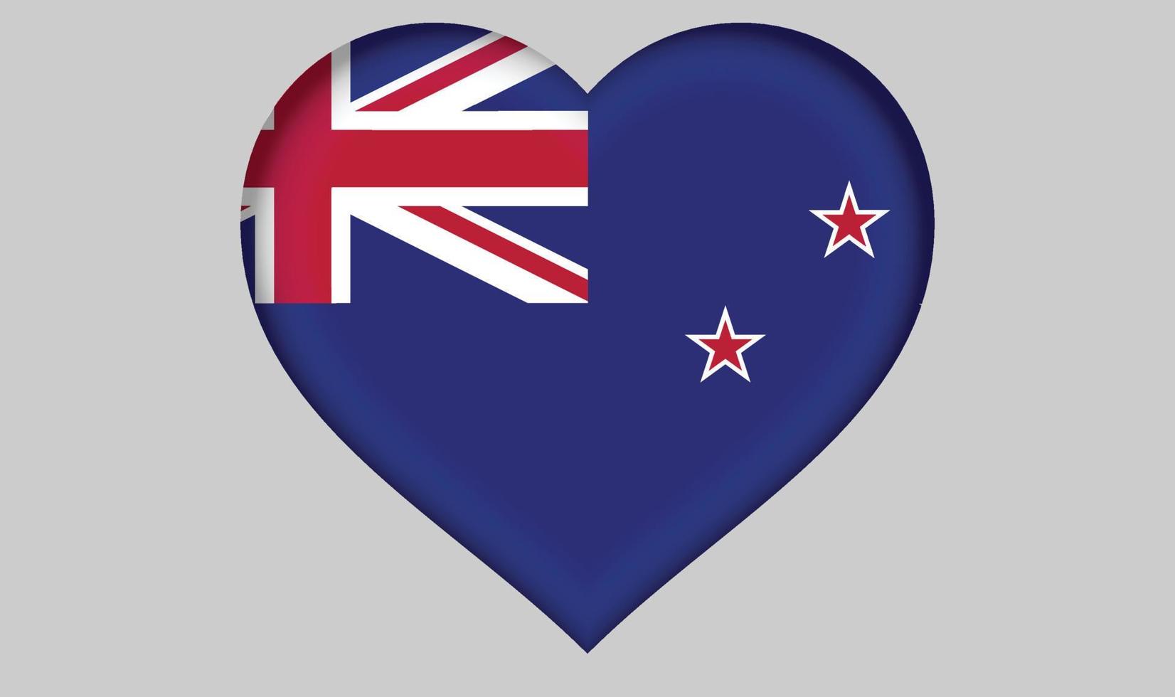 New Zealand flag heart vector