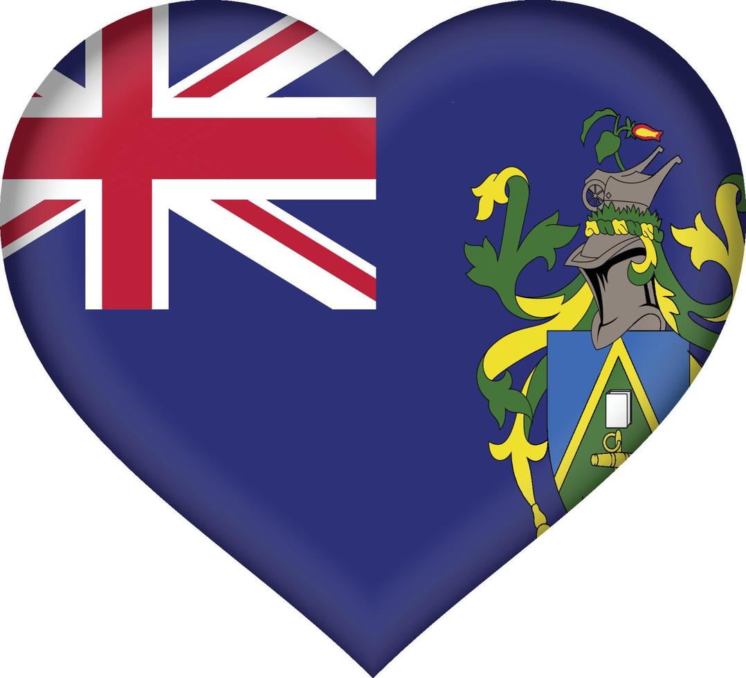 pitcairn islands flag heart vector