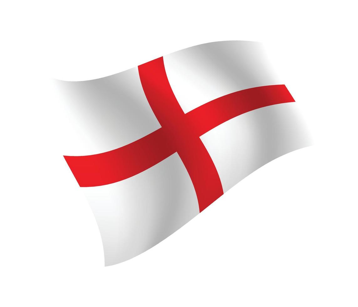 England flag waving isolated vector illustration