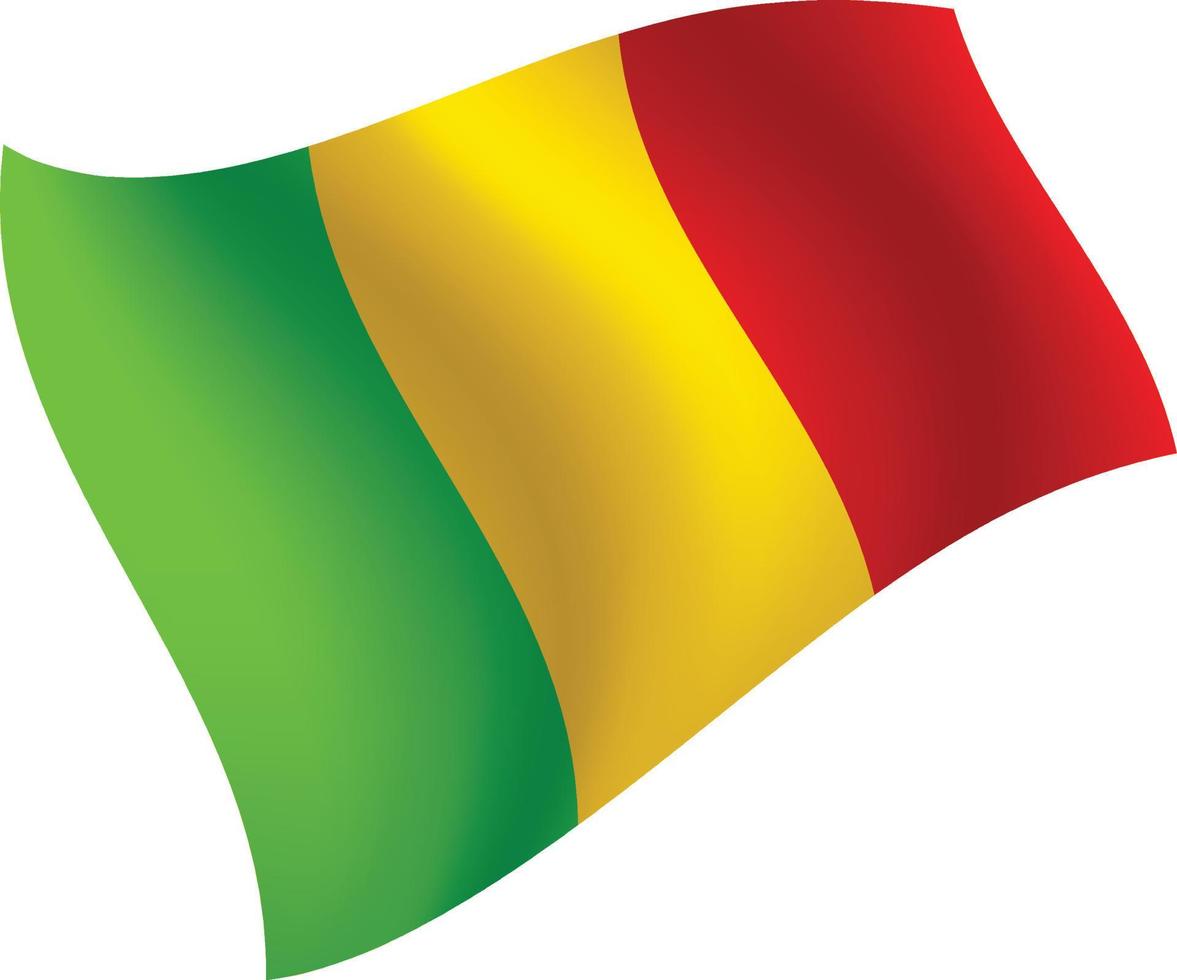 Mali flag waving isolated vector illustration