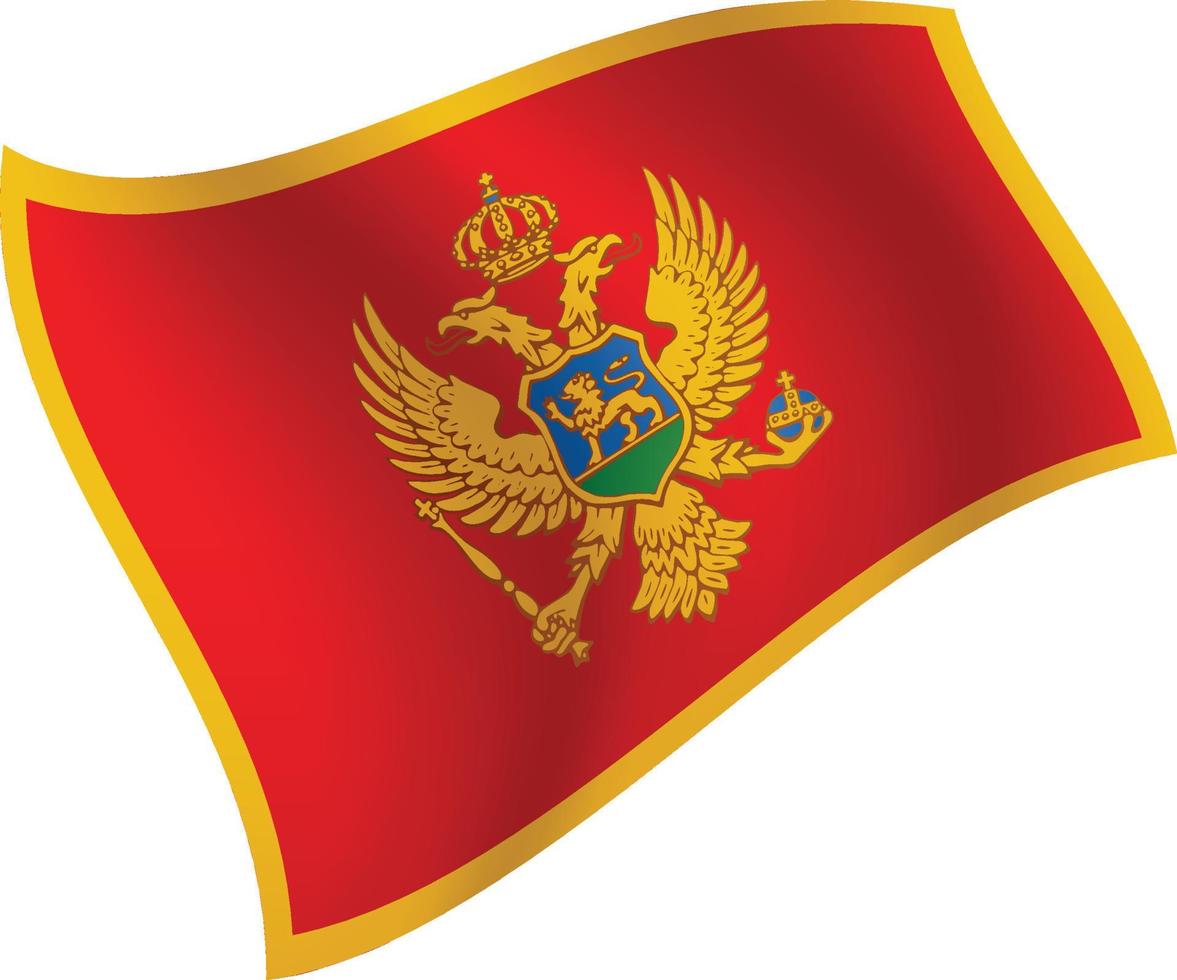 Montenegro flag waving isolated vector illustration