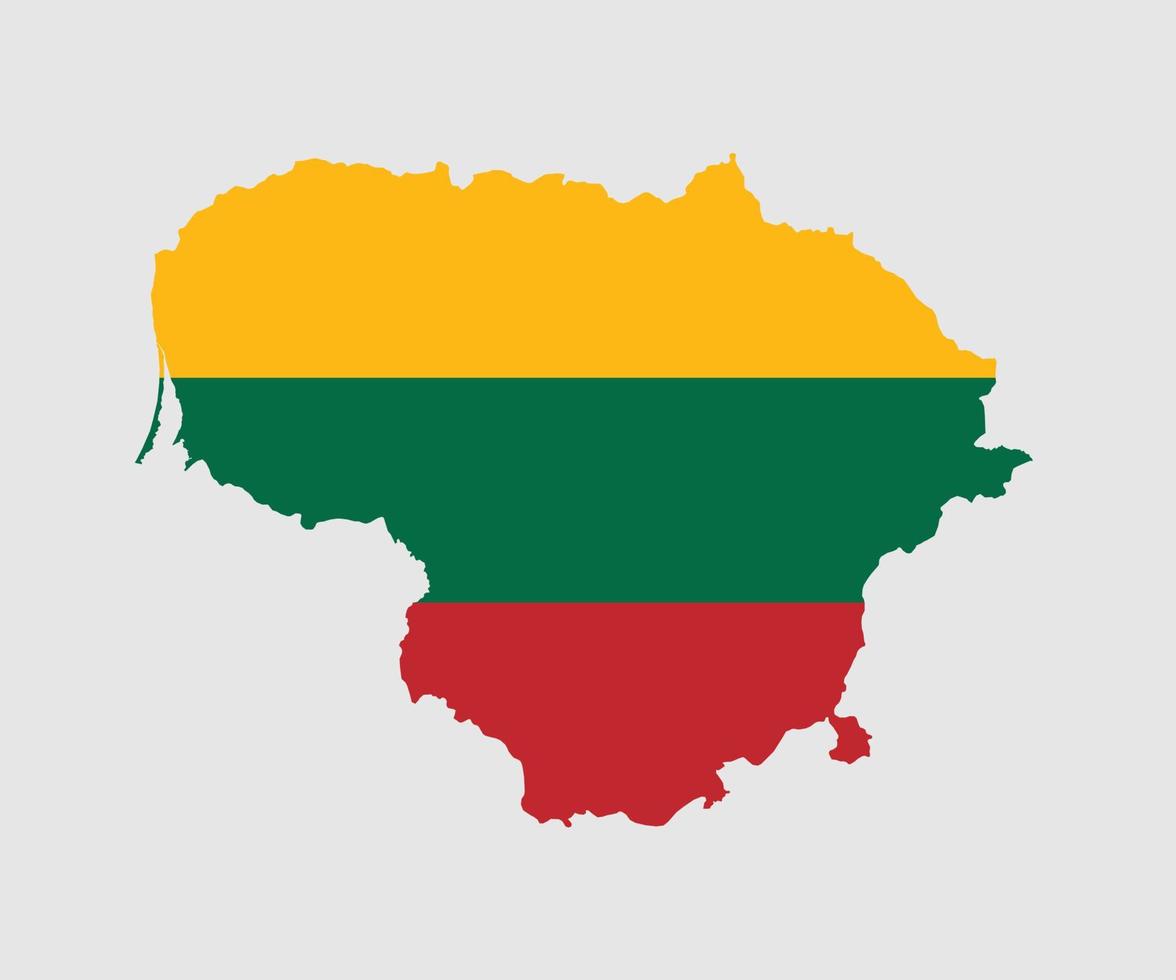 Map and flag of Lithuania vector