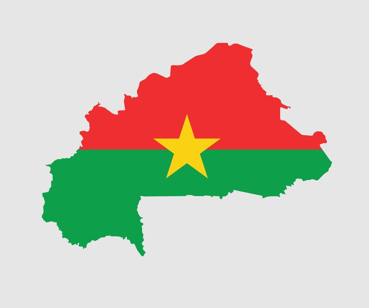 mapa y bandera de burkina faso vector