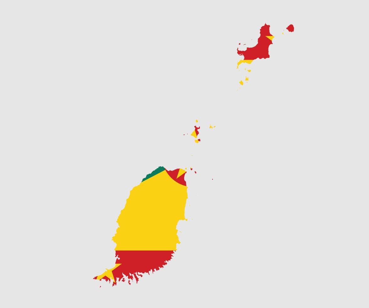 Map and flag of Grenada vector