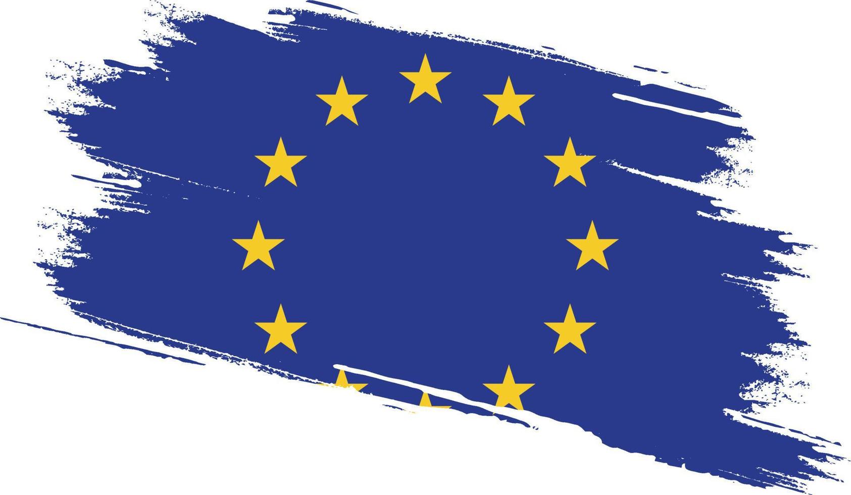 European Union flag with grunge texture vector