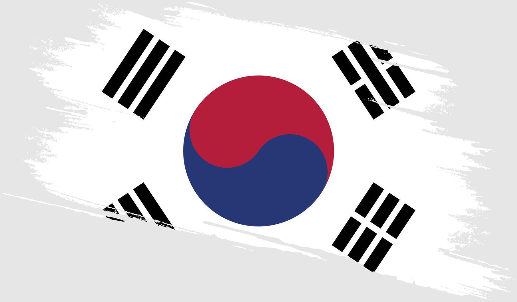 South Korea flag with grunge texture vector