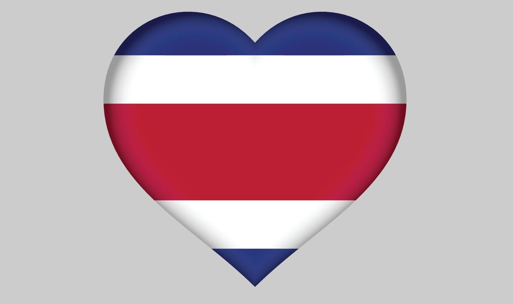 Costa Rica flag heart vector