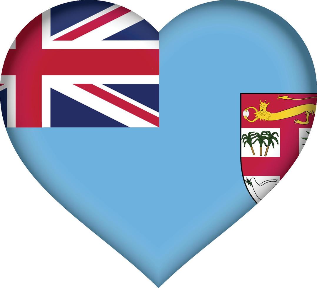 Fiji flag heart vector