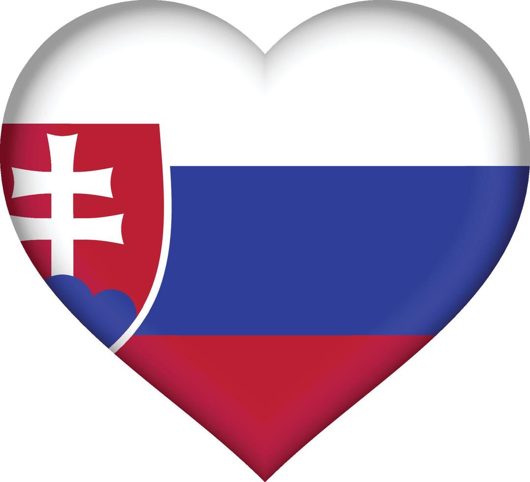 Slovakia flag heart vector