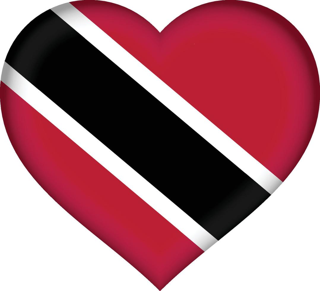 corazón de la bandera de trinidad y tobago vector