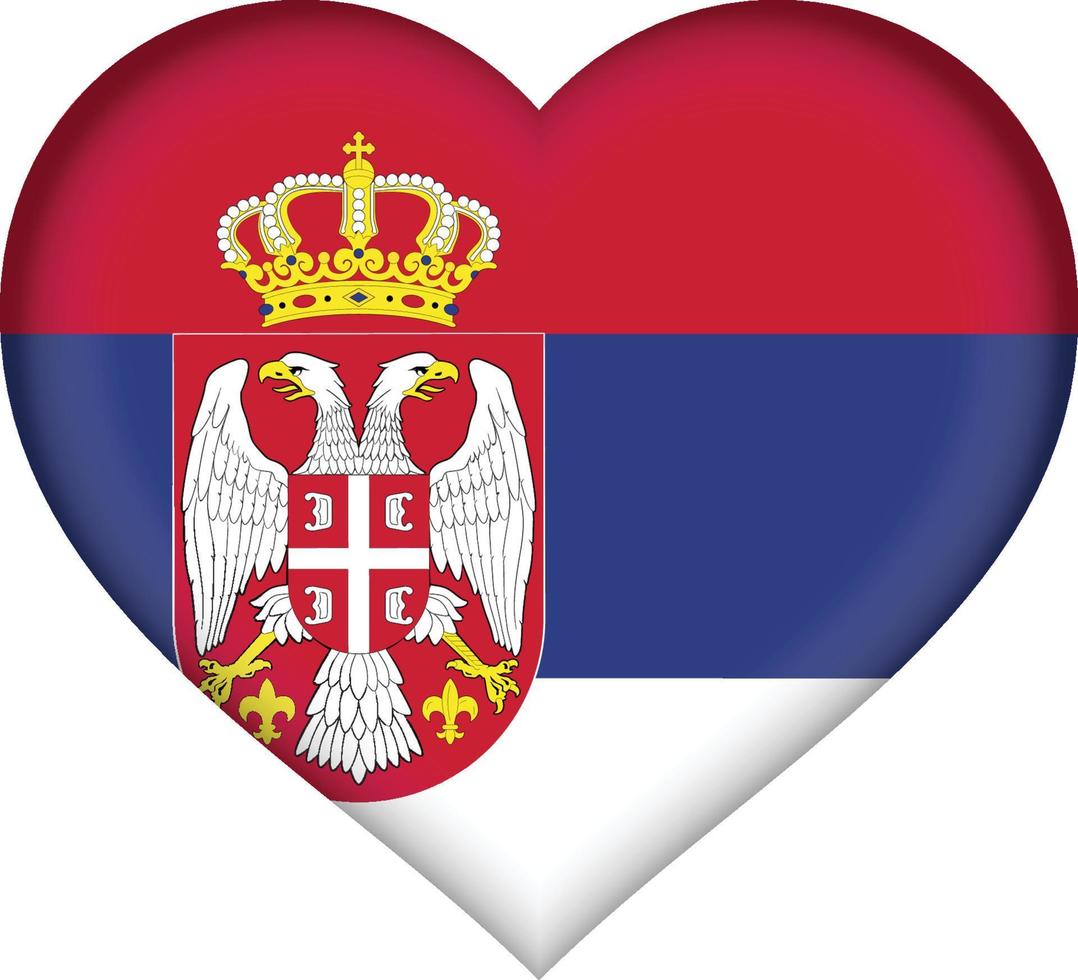 Serbia flag heart vector