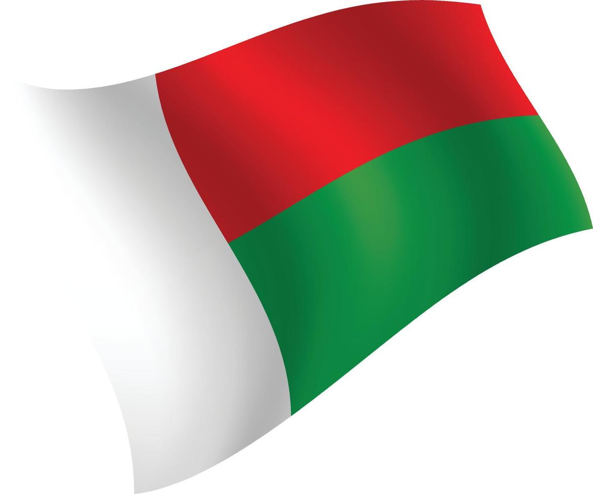 Madagascar flag waving isolated vector illustration