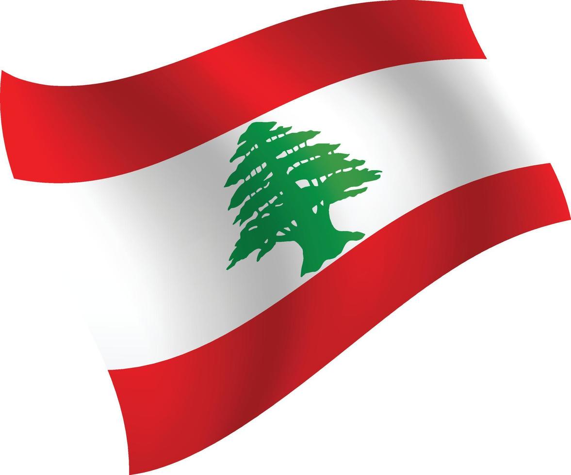 Lebanon flag waving isolated vector illustration