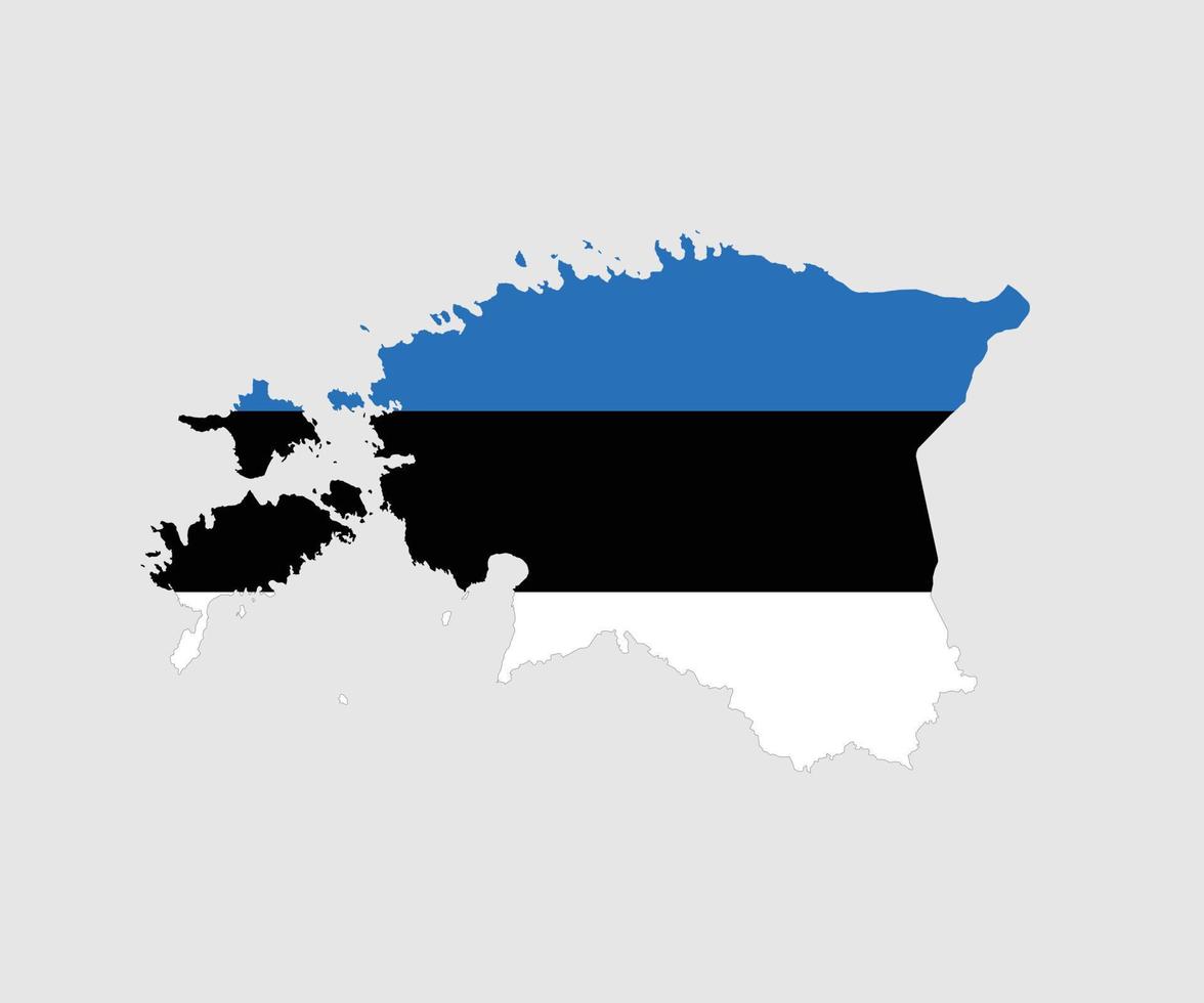 mapa y bandera de estonia vector